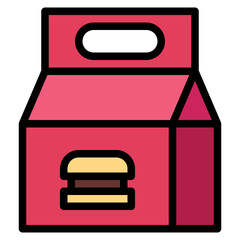 burger box filled outline icon style