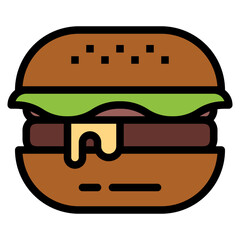hamburger filled outline icon style