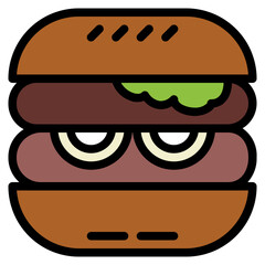 hamburger filled outline icon style