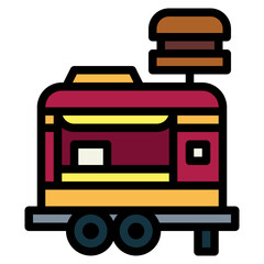hamburger stand filled outline icon style