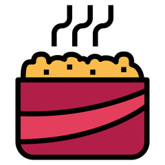 mashed potatoes filled outline icon style