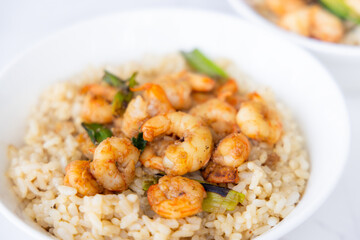 Fry rice with shrimp and pork
