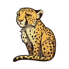 cute cheetah cartoon style