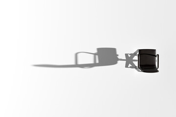 3d render office chair  shadow from high angle