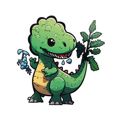 Fototapeta premium cute dinosaur cartoon style