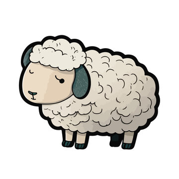 cute sheep cartoon style