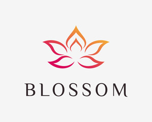 Flower Blossom Floral Beauty Spa Yoga Meditation Relaxation Spirituality Modern Vector Logo Design