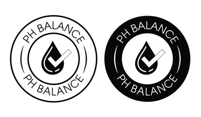 PH balance abstract. ph balance rounded stamp template, black in color - obrazy, fototapety, plakaty