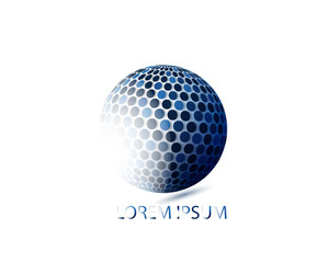 Stylized ball logo with abstract shape. This logo is suitable for global companies, world technology,