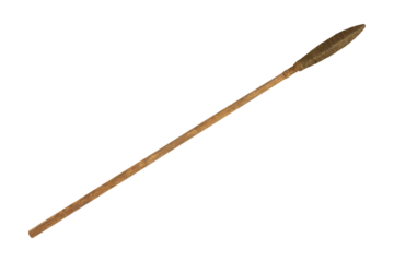ancient spear isolated on white background