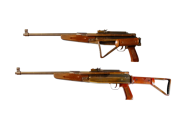 old pneumatic air rifle isolated on white background