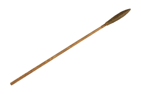ancient spear isolated on white background