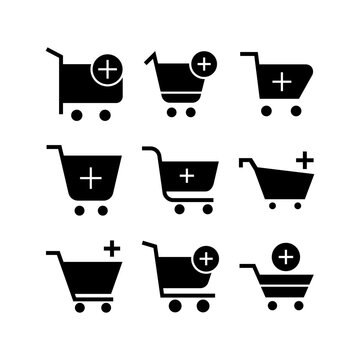 add cart icon or logo isolated sign symbol vector illustration - high quality black style vector icons
