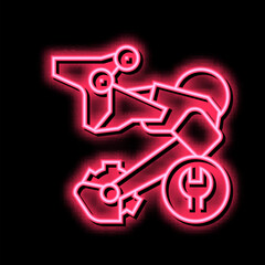 rear switch repair neon glow icon illustration