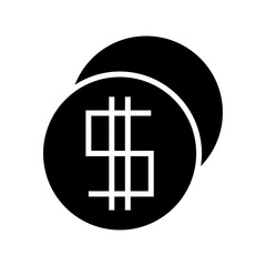 coins icon or logo isolated sign symbol vector illustration - high quality black style vector icons

