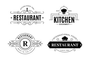 set of logos for a restaurant.