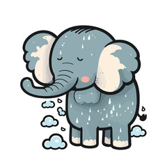 cute elephant cartoon style