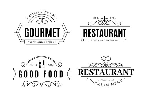 set of logos for a restaurant.