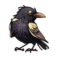 cute crow cartoon style