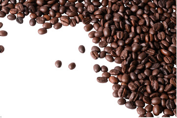 Coffee beans isolated on white background Clipping Path.