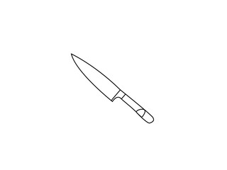 Knife silhouette vector image. Meat cleaver knife vector image. Knife line art icon design template vector image