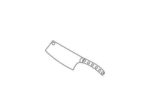 Knife silhouette vector image. Meat cleaver knife vector image. Knife line art icon design template vector image