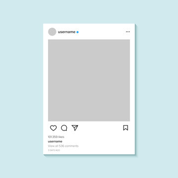 Post Instagram feed frame mockup template design, vector design user interface mock up instagram