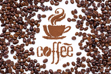 Hot drinks. The inscription 