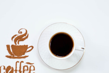 Hot drinks. The inscription 