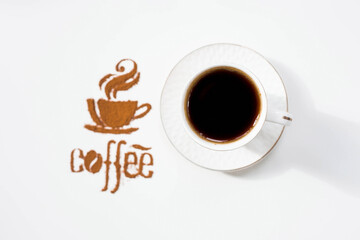 Hot drinks. The inscription 