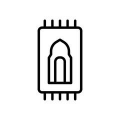 icon prayer mat, prayer rug, icon ramadan kareem, vector illustration, editable color