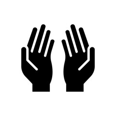 icon hands praying, icon ramadan kareem, vector illustration, editable color