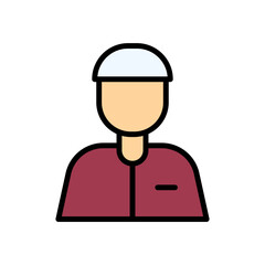 icon avatar muslim male, icon Ramadan, vector illustration, editable color