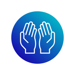 icon Hands Praying, icon Ramadan Kareem, vector illustration, editable color