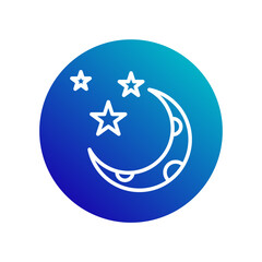 icon moon and stars, icon Ramadan, vector illustration, editable color