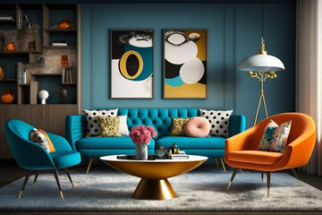 Contemporary living room - a style that is ever-evolving and incorporates current trends and ideas, Generative AI