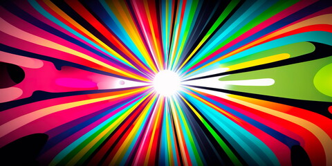 Obraz premium Rainbow-colored psychedelic background Generative AI