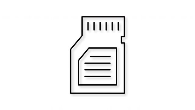 Micro sd card. icon animation. motion graphics.