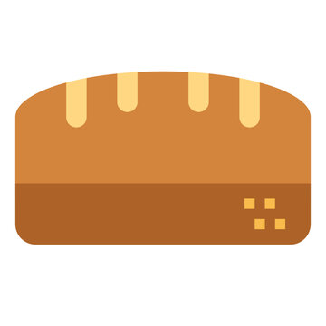 wheat bread flat icon style