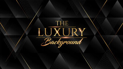 Dark Black Royal Awards Graphics Background Golden Lines Polygon Triangle Elegant Shine Modern Blended Template Dots Luxury Premium Corporate Abstract Design Template Banner Certificate Dynamic Shape