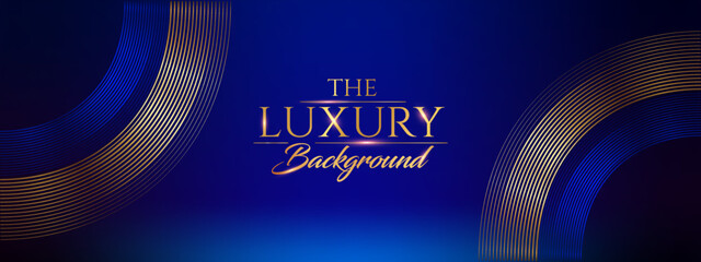 Dark Blue Golden Royal Awards Graphics Background Lines Circle Round Ring Elegant Shine Modern Blended Template  Luxury Premium Corporate Abstract Design Template Banner Certificate Dynamic Shape