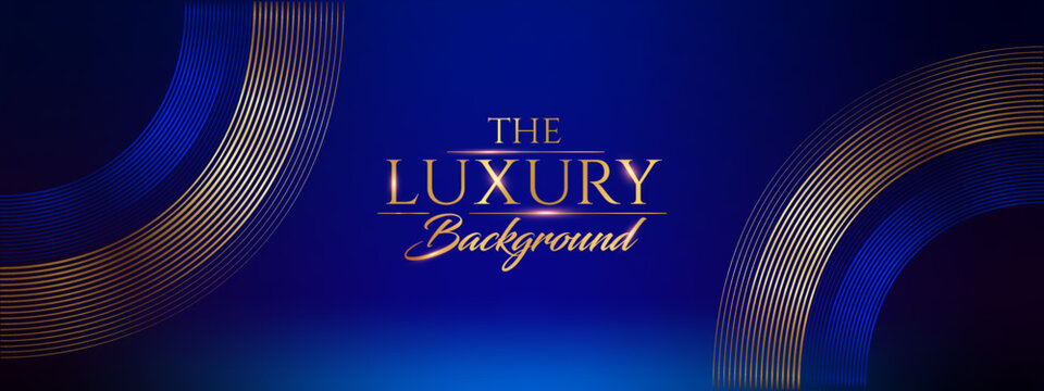 Dark Blue Golden Royal Awards Graphics Background Lines Circle Round Ring Elegant Shine Modern Blended Template  Luxury Premium Corporate Abstract Design Template Banner Certificate Dynamic Shape