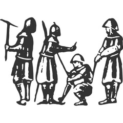 New Hilltop Fortress Vintage Illustration Vector