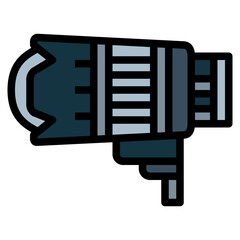 lens filled outline icon style