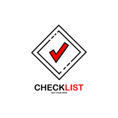 Check line icon vector logo. Suitable for checkmark symbol.