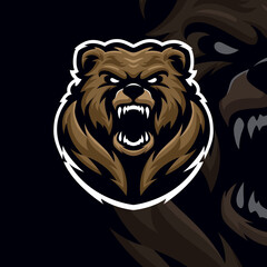 Bear masscot logo illustration premium vector