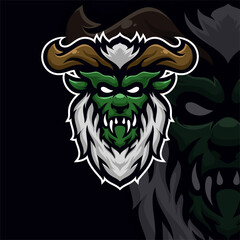 Monster masscot logo illustration premium vector