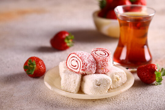 turkish arabic sweets lokum for treat and dessert