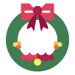 wreath flat icon style