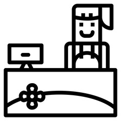 cashier line icon style